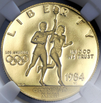 10 долларов 1984 "XXIII Олимпийские игры" (США) (в слабе)