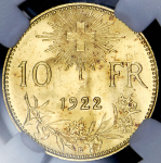 10 франков 1922 (Швейцария) (в слабе)