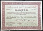 Акция на 1000 марок 1922 "Metallwarenfabrik "Werra" Aktiengesellschaft" (Германия)