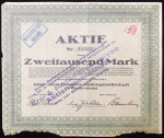 Акция на 2000 марок 1923 "Zink und Eisenerz zu Oranienburg" (Германия)