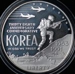 1 доллар 1991 "38-я годовщина войны в Корее" (США)