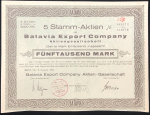 Акция на 5000 марок 1922 "Batavia Export Company" (Германия)