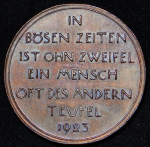 Медаль 1923 "В память о гиперинфляции в Германии" (Германия)