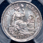 1/2  динеро 1916 (Перу) (в слабе)