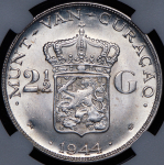 2 1/2 гульдена 1944 (Кюрасау) (в слабе)