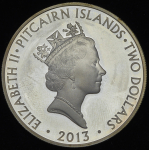2 доллара 2013 "Королевское эстрадное шоу" (Острова Питкэрн)