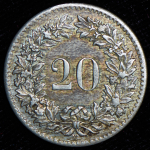 20 рапенов 1850 (Швейцария) BB