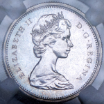 25 центов 1967 (Канада) (в слабе)