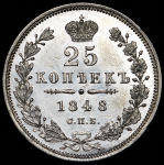 25 копеек 1848 СПБ-НI