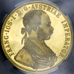 4 дуката 1915. Рестрайк (Австрия) (в слабе)