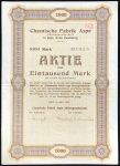 Акция 1000 марок 1923 "Chemische Fabrik Aspe" (Германия)