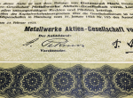 Акция 1000 марок 1923 "Metallwerke  Luckau & Steffen" (Германия)