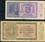 Набор из 2-х бон 1942 (Богемия и Моравия)