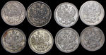 Набор из 8-ми сер. монет 5 копеек