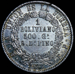 1 боливиано 1867 (Боливия)