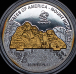 10 долларов 2008 "Мировые памятники - Гора Рашмор, США" (Острова Кука)