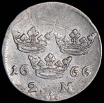 2 марки 1666 (Швеция)