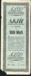 Акция на 1000 марок 1923 "Maschinen Fabrik Aktien Gesellschaft" (Германия)