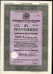 Акция на 500 марок 1940 "Landasbank der Provinz Ostpreuben" (Германия)