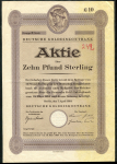Акция 10 фунт стерлингов 1924 "Deutsche Golddiskontbank" (Германия)