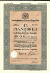 Акция на 1000 марок 1940 "Landasbank der Provinz Ostpreuben" (Германия)