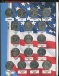 Набор из 21-ой монеты 25 центов "Commemorative Quarters of the United States" (США) (в п/у)