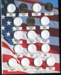 Набор из 21-ой монеты 25 центов "Commemorative Quarters of the United States" (США) (в п/у)