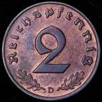 2 пфеннига 1937 (Германия) D