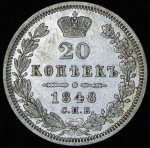 20 копеек 1848 СПБ-НI