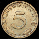 5 пфеннигов 1938 (Германия) D