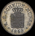 1/2 гроша 1853 (Саксония) F
