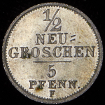 1/2 гроша 1853 (Саксония) F