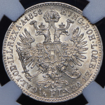 1/4 флорина 1858 (Австрия) (в слабе)