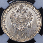 1/4 флорина 1861 (Австрия) (в слабе)