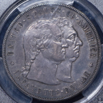1 доллар 1900 "Возведение памятника Лафайет" (США) (в слабе)