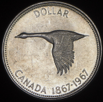 1 доллар 1967 "100 лет Конфедерации" (Канада)