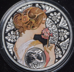 1 доллар 2011 "Телец. Альфонс Муха" (Остров Ниуэ)