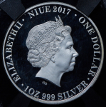 1 доллар 2017 "Истребитель "Бумеранг"" (Нуие) (в слабе)