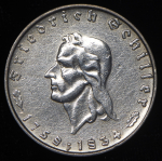 2 марки 1934 "175 лет со дня рождения Фридриха Шиллера" (Германия)