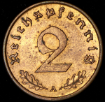 2 пфеннига 1939 (Германия) А