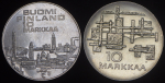 Набор из 2-х памятных сер. монет 10 марок (Финляндия)