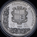 Набор из 4-х монет 10 динар 2008 "Викинги" (Андорра) (в п/у)