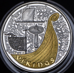 Набор из 4-х монет 10 динар 2008 "Викинги" (Андорра) (в п/у)