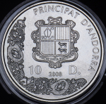 Набор из 4-х монет 10 динар 2008 "Викинги" (Андорра) (в п/у)