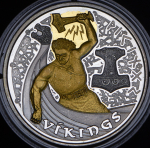 Набор из 4-х монет 10 динар 2008 "Викинги" (Андорра) (в п/у)