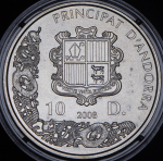 Набор из 4-х монет 10 динар 2008 "Викинги" (Андорра) (в п/у)