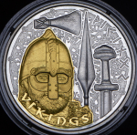 Набор из 4-х монет 10 динар 2008 "Викинги" (Андорра) (в п/у)