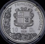 Набор из 4-х монет 10 динар 2008 "Викинги" (Андорра) (в п/у)