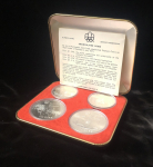 Набор из 4-х сер. монет 1973 "XXI летние Олимпийские игры в Монреале" (Канада) (в п/у)