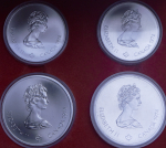 Набор из 4-х сер  монет 1974 "XXI летние Олимпийские игры в Монреале" (Канада) (в п/у)